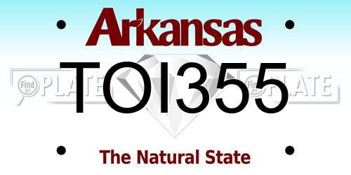 TOI355 Arkansas License Plate