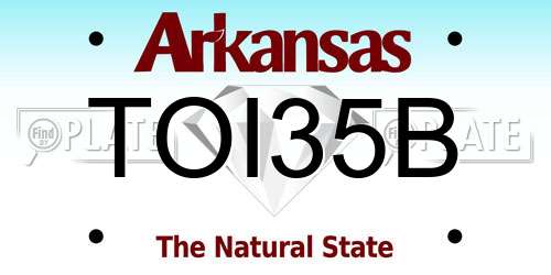 TOI35B Arkansas License Plate