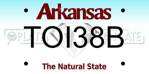 TOI38B Arkansas License Plate
