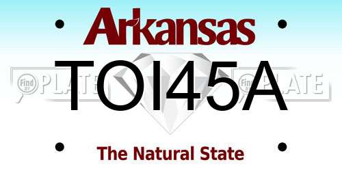 TOI45A Arkansas License Plate