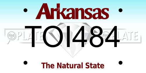 TOI484 Arkansas License Plate