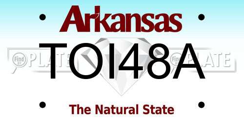 TOI48A Arkansas License Plate