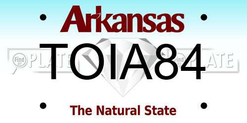TOIA84 Arkansas License Plate