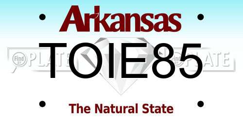 TOIE85 Arkansas License Plate