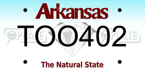 TOO402 Arkansas License Plate