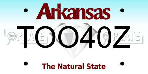 TOO40Z Arkansas License Plate