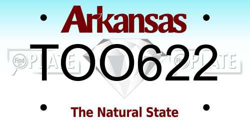 TOO622 Arkansas License Plate