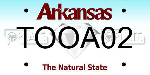 TOOA02 Arkansas License Plate
