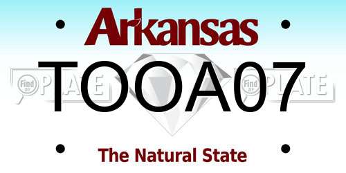 TOOA07 Arkansas License Plate