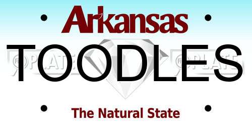 TOODLES Arkansas License Plate