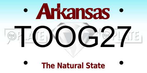 TOOG27 Arkansas License Plate