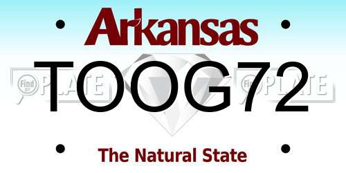 TOOG72 Arkansas License Plate