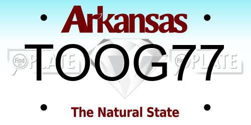 TOOG77 Arkansas License Plate