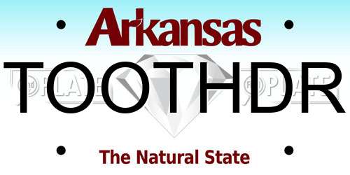 TOOTHDR Arkansas License Plate