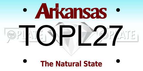 TOPL27 Arkansas License Plate