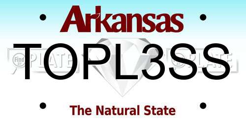 TOPL3SS Arkansas License Plate