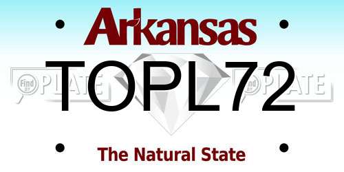 TOPL72 Arkansas License Plate