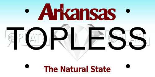 TOPLESS Arkansas License Plate