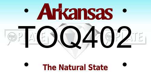 TOQ402 Arkansas License Plate