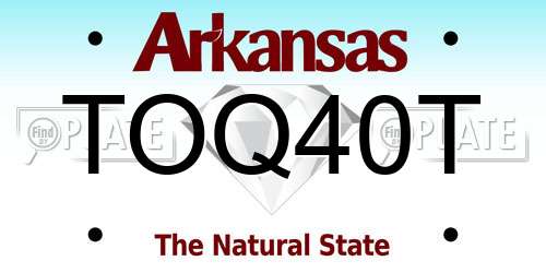 TOQ40T Arkansas License Plate
