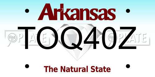 TOQ40Z Arkansas License Plate