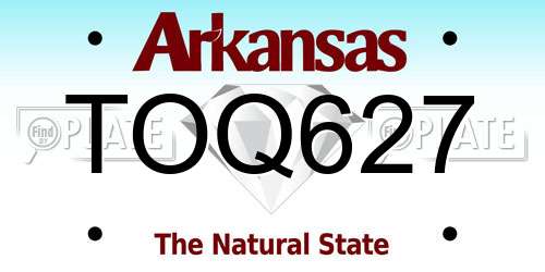 TOQ627 Arkansas License Plate