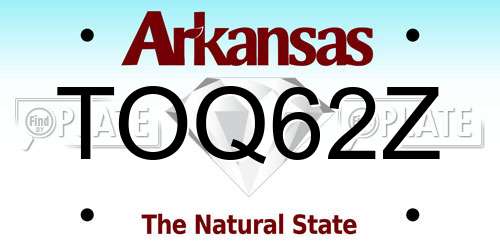 TOQ62Z Arkansas License Plate