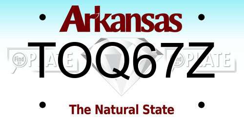TOQ67Z Arkansas License Plate
