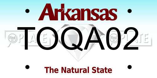 TOQA02 Arkansas License Plate