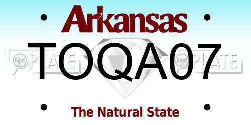TOQA07 Arkansas License Plate