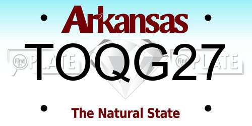 TOQG27 Arkansas License Plate
