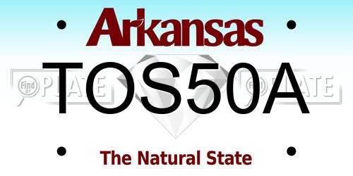 TOS50A Arkansas License Plate
