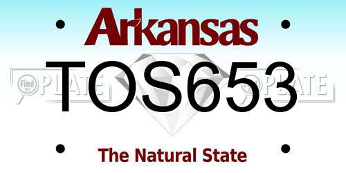 TOS653 Arkansas License Plate