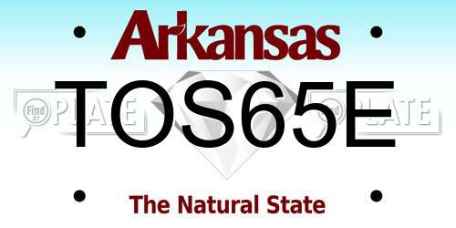 TOS65E Arkansas License Plate