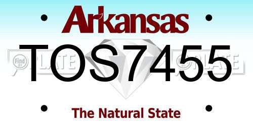 TOS7455 Arkansas License Plate