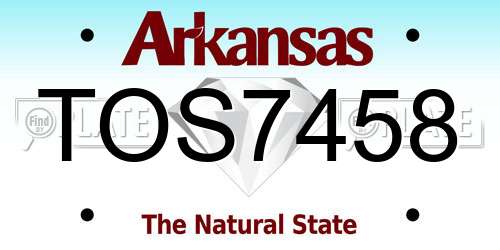 TOS7458 Arkansas License Plate