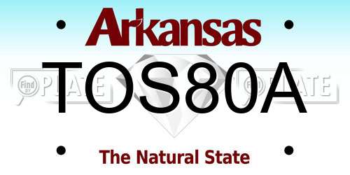 TOS80A Arkansas License Plate