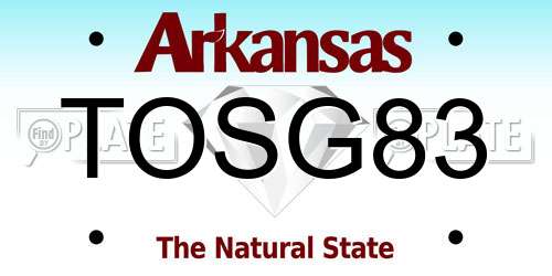 TOSG83 Arkansas License Plate