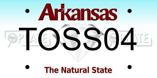 TOSS04 Arkansas License Plate