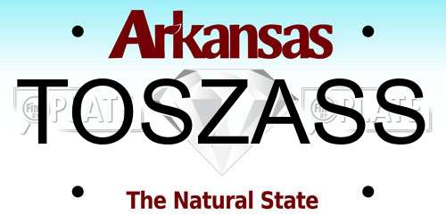 TOSZASS Arkansas License Plate