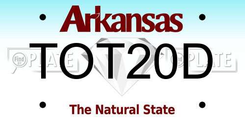 TOT20D Arkansas License Plate