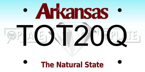 TOT20Q Arkansas License Plate