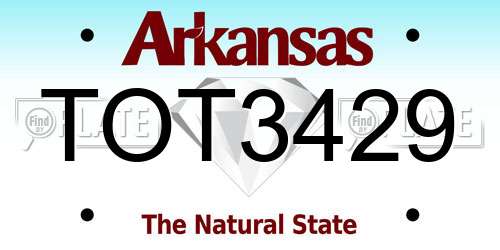 TOT3429 Arkansas License Plate