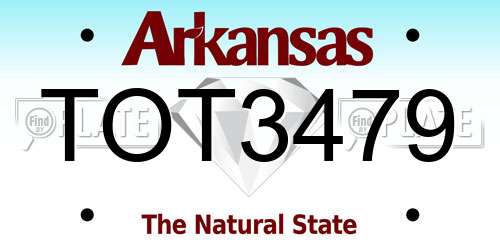 TOT3479 Arkansas License Plate