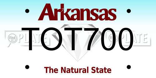 TOT700 Arkansas License Plate