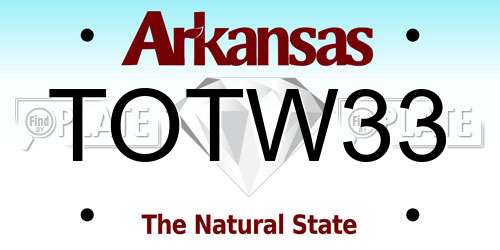 TOTW33 Arkansas License Plate