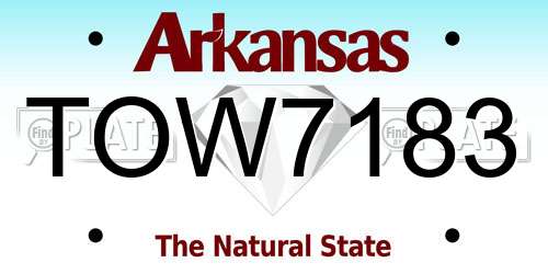 TOW7183 Arkansas License Plate