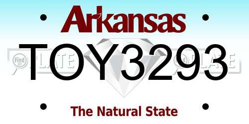 TOY3293 Arkansas License Plate
