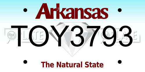 TOY3793 Arkansas License Plate