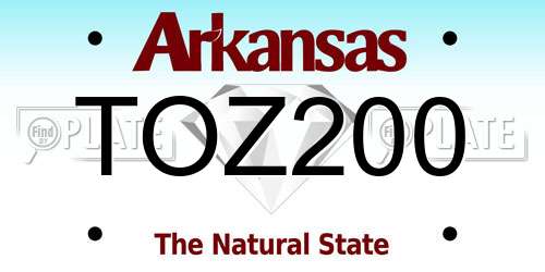 TOZ200 Arkansas License Plate
